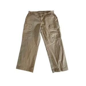 Duluth Trading Co Flex Fire Hose Cargo Pants Mens 38x28 Khaki Relaxed Fit